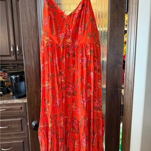 Torrid Orange Floral Maxi Dress